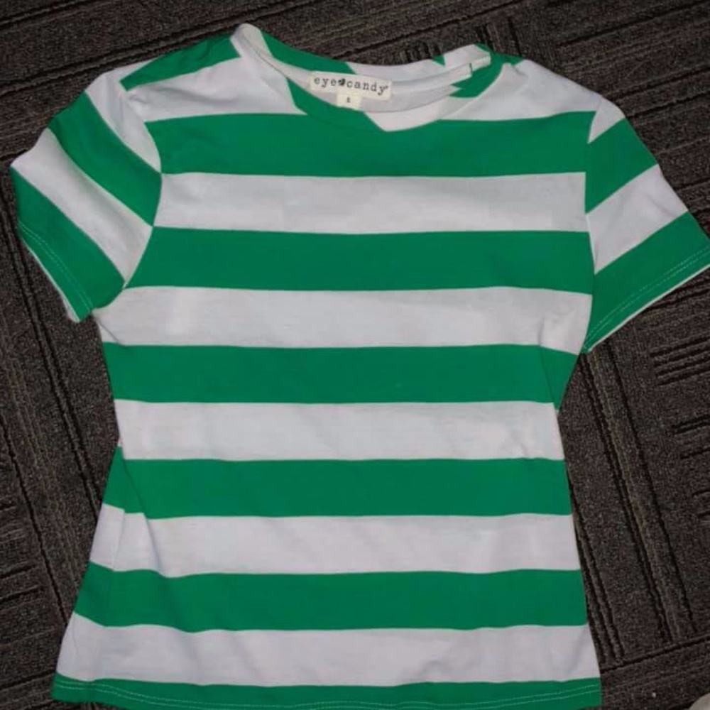 Eyecandy striped crop top